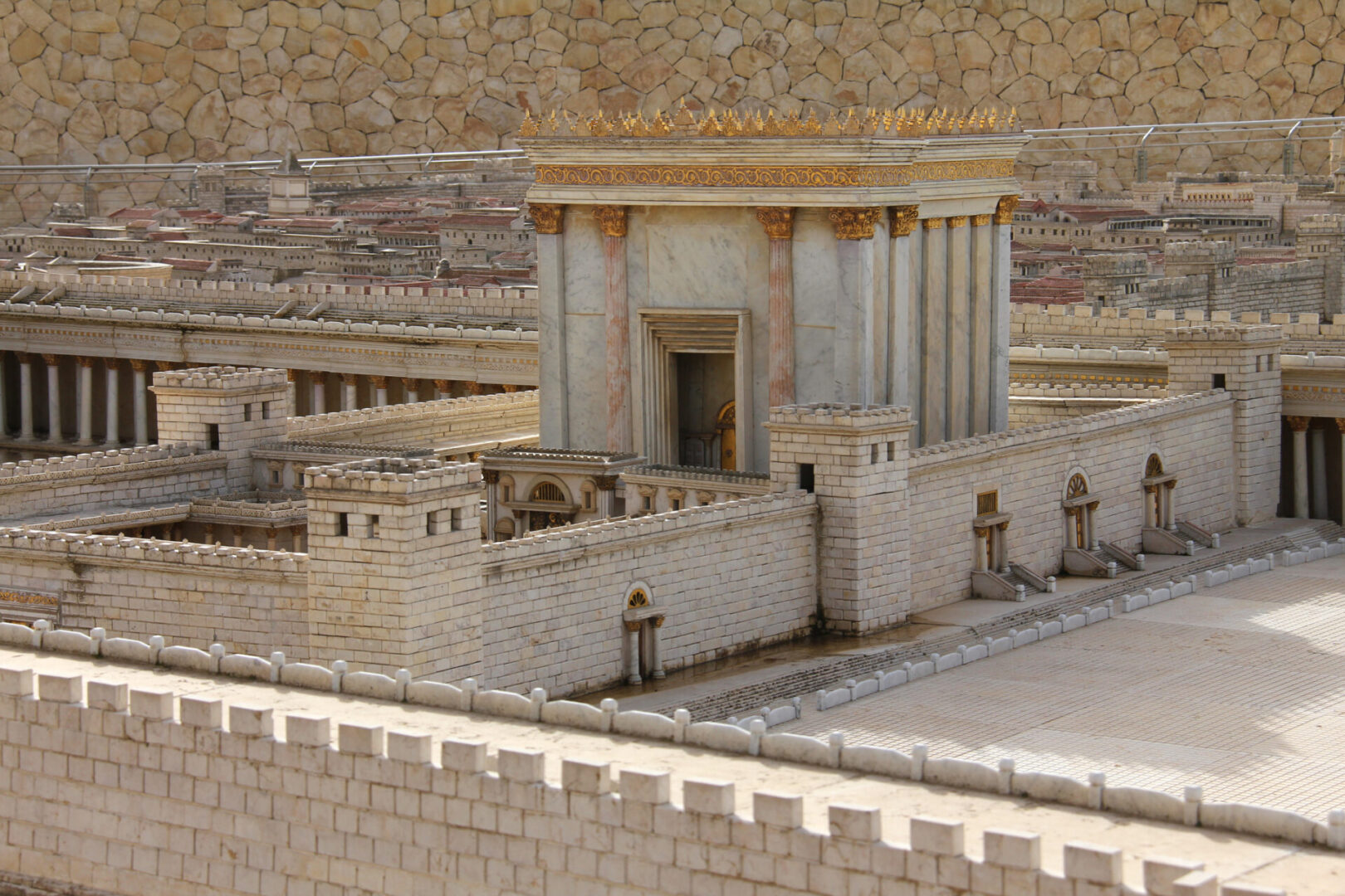 A model of the temple in ancient times.