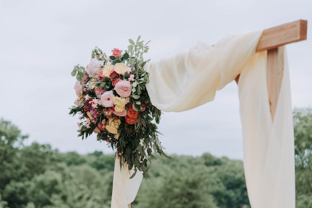 Huppah with flowers used in Jewish weddings