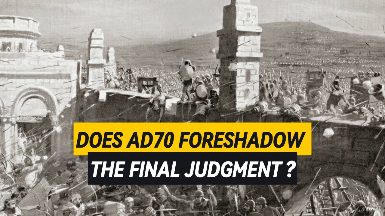 A picture of the dead end with the words " does ad 7 0 foreshadow the final judgment ?"