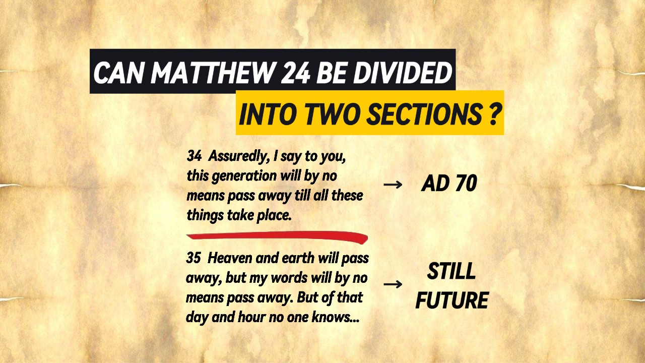 Can Matthew 24 Be Divided at verses 34 and 35, indicating already fulfilled and still future?