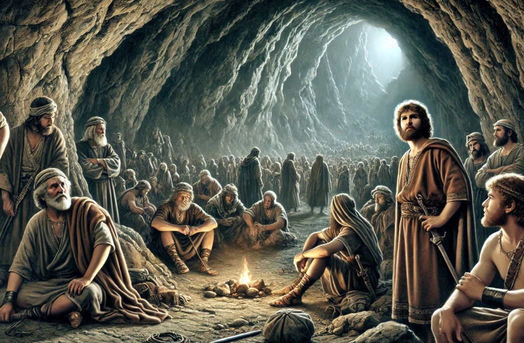 Ancient Jews hiding in a cave from the wrath of the Lord