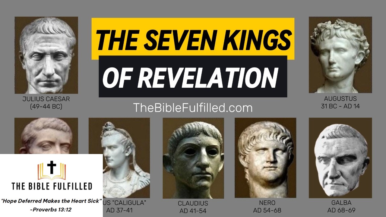 A depiction of the Roman emperors Julius Ceasar, Augustas, Tiberius, Caligula, Claudius, Nero, and Galba.
