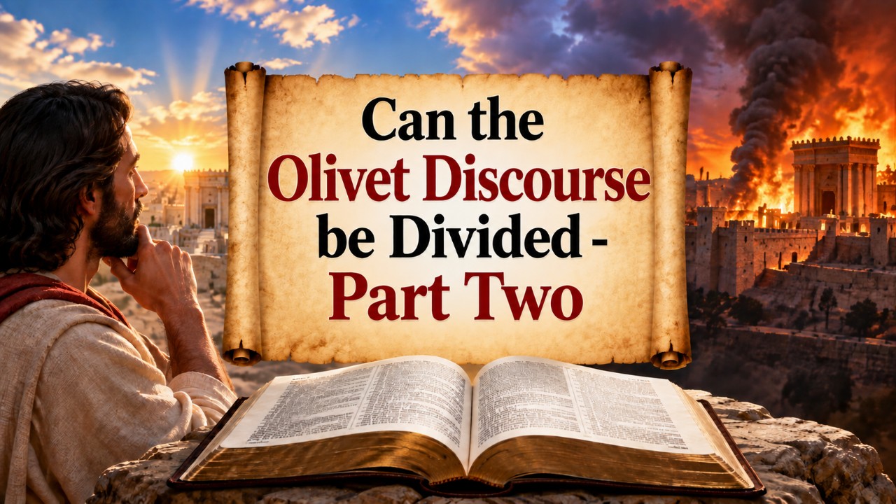 Jesus looking at an ancient scroll asking: Can the Olivet Discourse be Divided - Part 2.