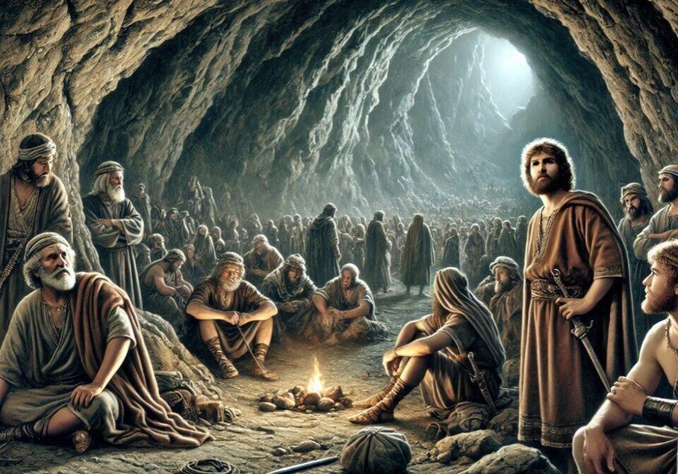 Ancient Jews hiding in a cave from the wrath of the Lord