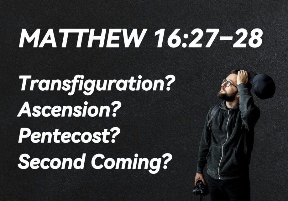 Man scratching his head while looking at the Bible verse Matthew 16:27–28