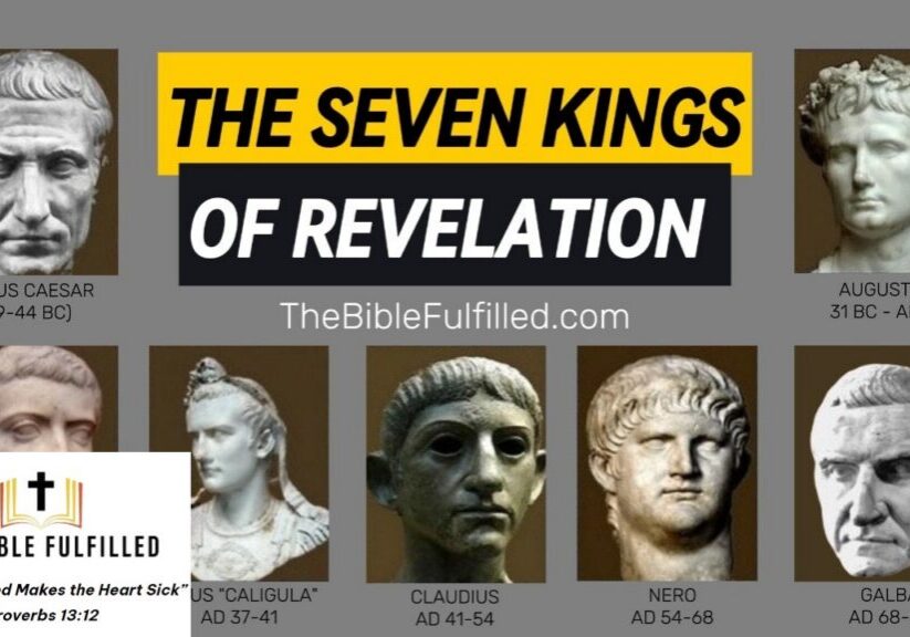 A depiction of the Roman emperors Julius Ceasar, Augustas, Tiberius, Caligula, Claudius, Nero, and Galba.