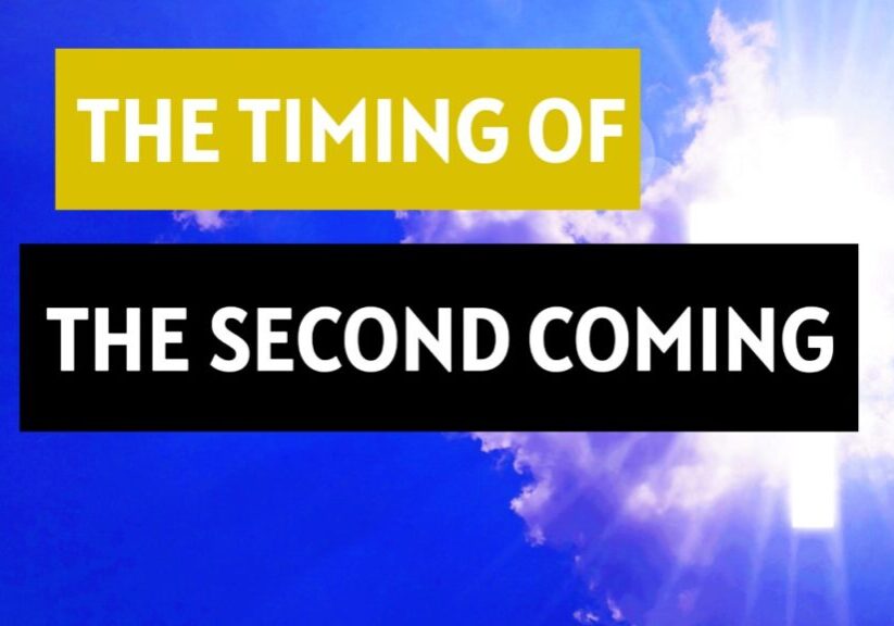 A picture of the sun and clouds with text that says " in the timing of the second coming ".